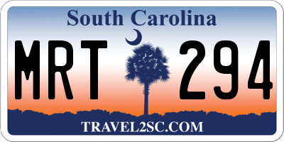 SC license plate MRT294