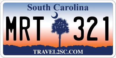SC license plate MRT321