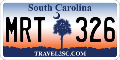 SC license plate MRT326