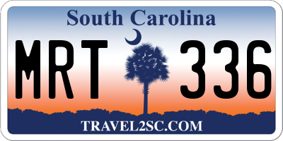 SC license plate MRT336