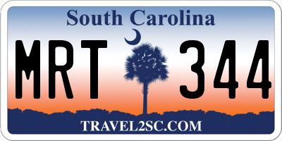 SC license plate MRT344