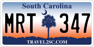 SC license plate MRT347