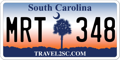 SC license plate MRT348