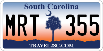 SC license plate MRT355