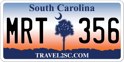 SC license plate MRT356