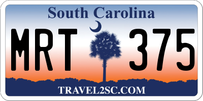 SC license plate MRT375