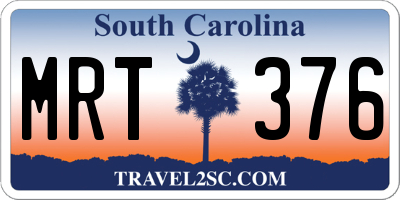 SC license plate MRT376