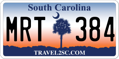 SC license plate MRT384