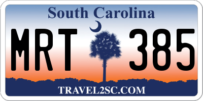 SC license plate MRT385