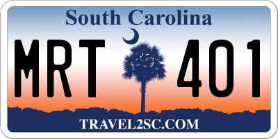 SC license plate MRT401