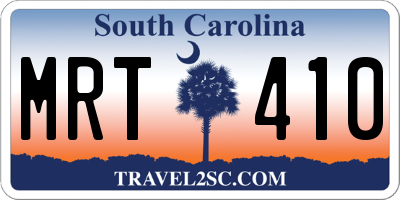 SC license plate MRT410