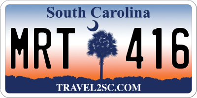 SC license plate MRT416