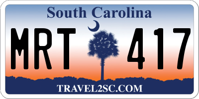 SC license plate MRT417