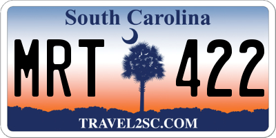 SC license plate MRT422