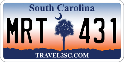 SC license plate MRT431
