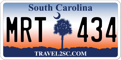 SC license plate MRT434