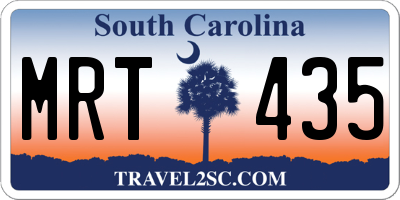 SC license plate MRT435