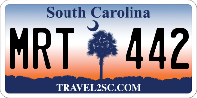 SC license plate MRT442