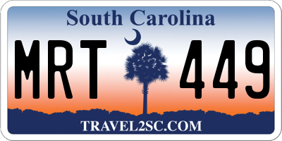 SC license plate MRT449