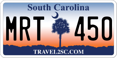 SC license plate MRT450