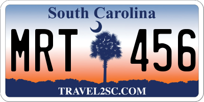 SC license plate MRT456