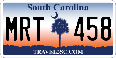 SC license plate MRT458