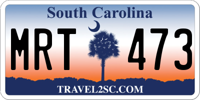 SC license plate MRT473