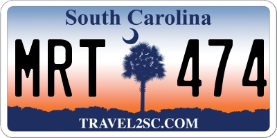 SC license plate MRT474