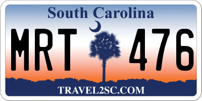 SC license plate MRT476