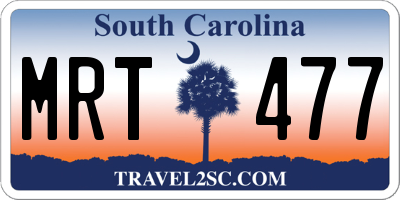 SC license plate MRT477