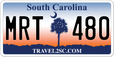 SC license plate MRT480