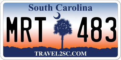 SC license plate MRT483