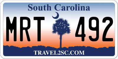 SC license plate MRT492