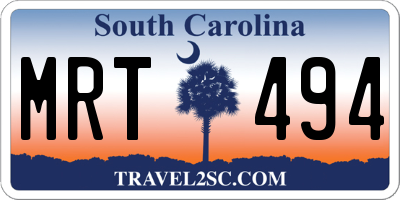 SC license plate MRT494