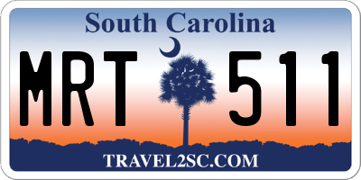 SC license plate MRT511