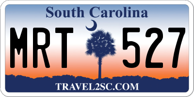 SC license plate MRT527