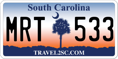 SC license plate MRT533