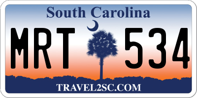 SC license plate MRT534