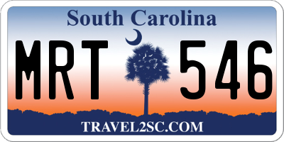 SC license plate MRT546