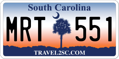 SC license plate MRT551
