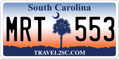 SC license plate MRT553