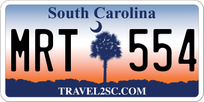 SC license plate MRT554