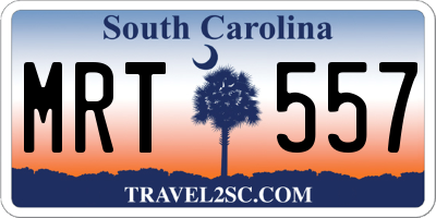 SC license plate MRT557