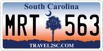 SC license plate MRT563