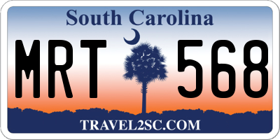 SC license plate MRT568