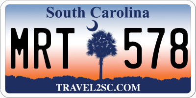 SC license plate MRT578