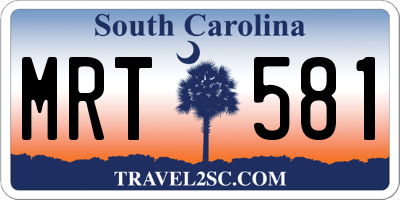 SC license plate MRT581