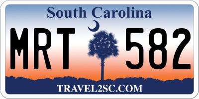 SC license plate MRT582