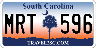 SC license plate MRT596