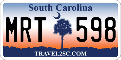 SC license plate MRT598